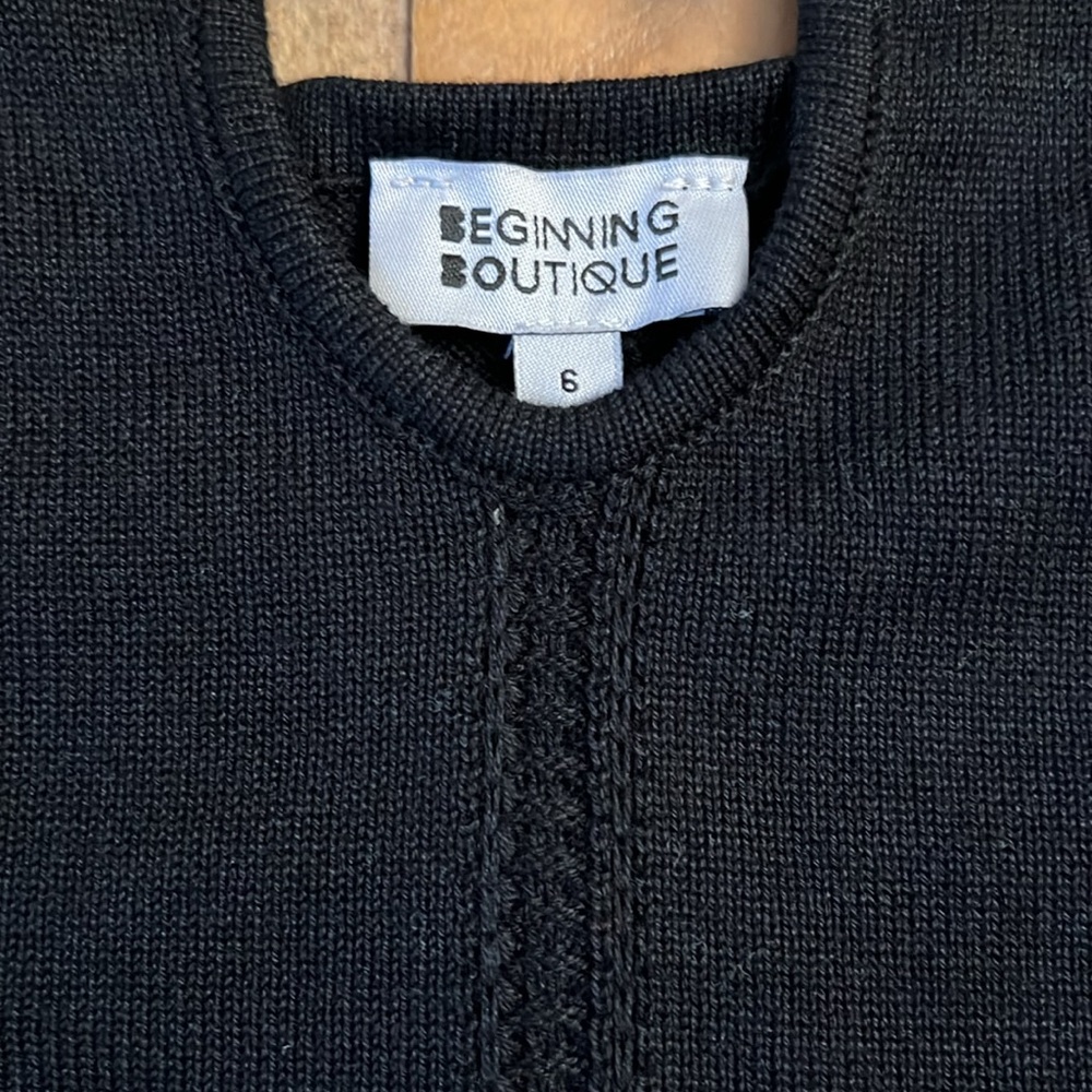 Beginning boutique BB Chloe black knit crop top size 6 extra small XS NWT - Picture 2 of 6